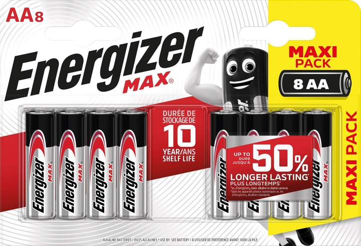 Батарейки Energizer Max AA LR6 1.5V 8 шт. (E303324702) - зображення 1