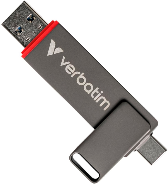 Pendrive Verbatim Dual QuickStick 1TB USB 3.2 Gen1 + Type-C Grey (32043) - obraz 2