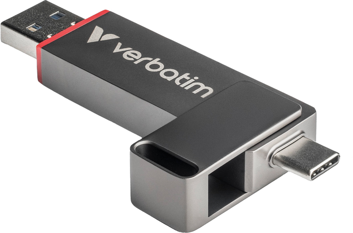 Pendrive Verbatim Dual QuickStick 1TB USB 3.2 Gen1 + Type-C Grey (32043) - obraz 3