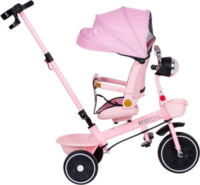 Rowerek trójkołowy spacerówka EcoToys WQL-186 PINK (5905817007219) - obraz 5