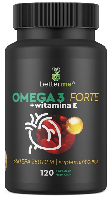Suplement diety Better Me Omega 3 Forte + Witamina E 120 kapsułek (5904422547646) - obraz 1