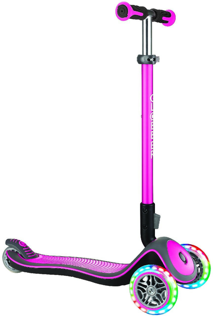 Hulajnoga dla dzieci Globber Elite Deluxe 3 koła z podświetleniem do 50 kg 3+ Różowy (444-410) - obraz 1