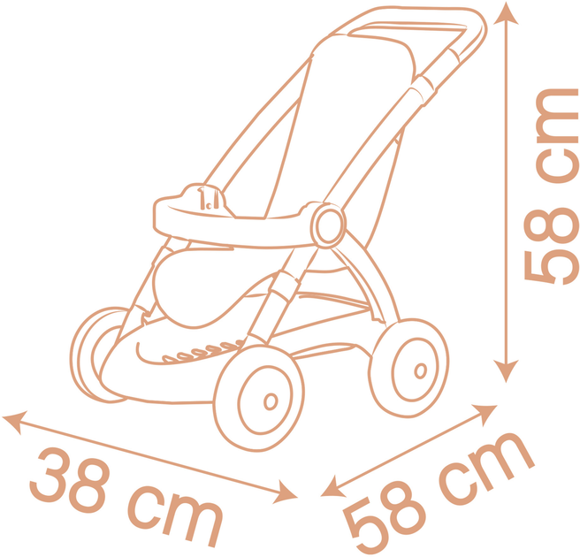 Wózek dla lalki Smoby Baby Nurse spacerowy 58 x 38 x 58 cm (7600254024) - obraz 2