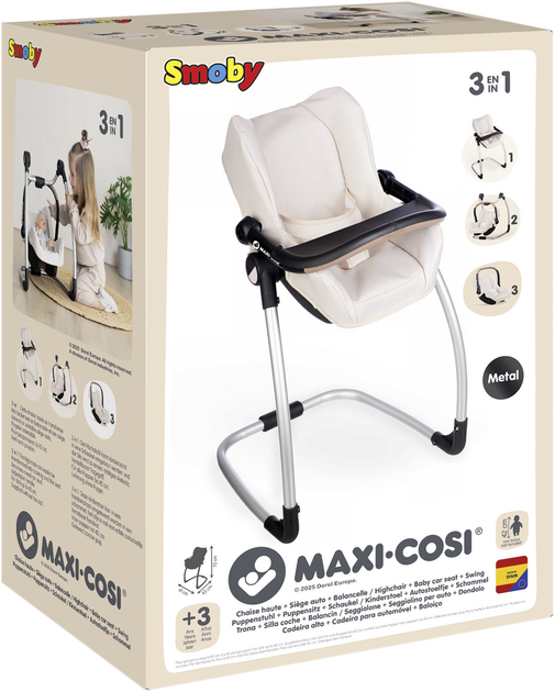 Krzesełko dla lalki Smoby Maxi-Cosi 3 w 1 43 x 41 x 72 cm Jasnoróżowe (7600240245) - obraz 9