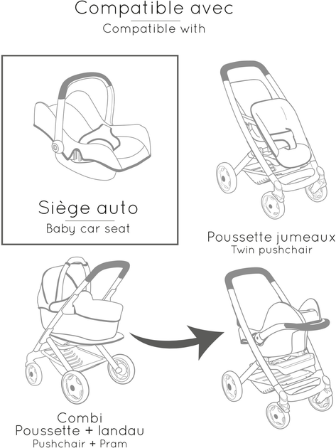 Krzesełko Smoby Maxi-Cosi 3 w 1 43 x 41 x 72 cm Różowe (7600240242) - obraz 3
