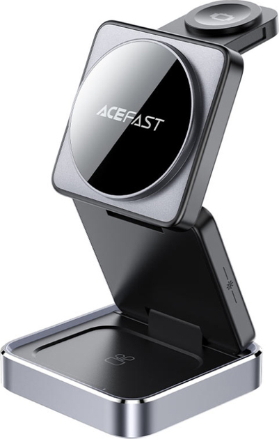 Бездротовий зарядний пристрій Acefast E20 Wireless QI 3in1 15W Black (6974316283478) - зображення 1