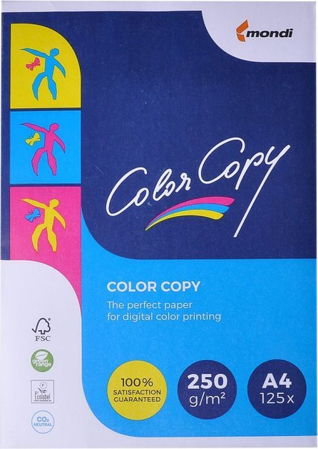 Papier biurowy Mondi Color Copy A4 250 g/m2 klasa A+ 125 arkuszy White (9003974443775) - obraz 1