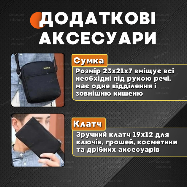 Рюкзак міський водонепроникний Backpack 3в1 чоловічий унісекс текстильний універсальний міста офісу навчання - зображення 5