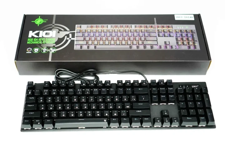 Клавиатура UKC K101 геймерская с разноцветной подсветкой RGB клавиатура для игр 10148 - изображение 2