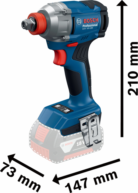 Акумуляторний безщітковий ударний гайковерт Bosch GDX 18V-285 (solo) (06019N2120) - зображення 2