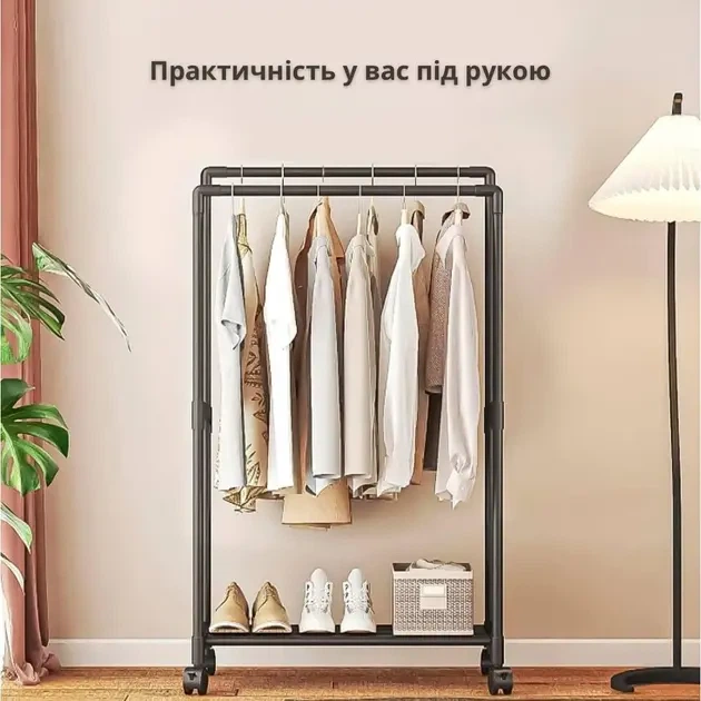 Стойка-вешалка на колесах для вещей и обуви (YH9918-1) - изображение 2