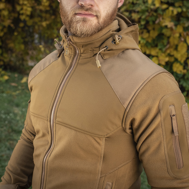 Флісова куртка з капюшоном M-Tac Norman Windblock Fleece Coyote розмір 2XL - зображення 5