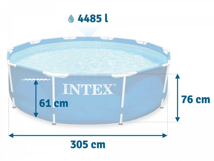 Качественный Круглый Бассейн Каркасный со Стальными Стойками Intex 305 x 76 см - изображение 8