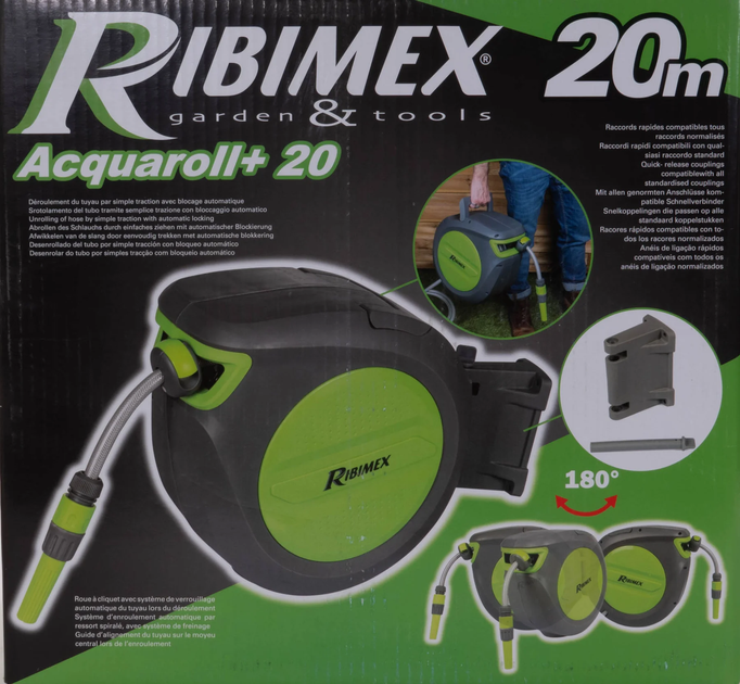 Wąż ogrodowy RIBIMEX PCV automatyczny zwijacz 20 m (3700194422462) - obraz 2