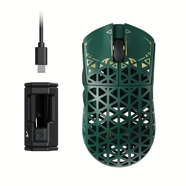 Ігрова миша ATTACK SHARK R5 Ultra Green (PAW3950MAX, 8000 Гц, 39 г