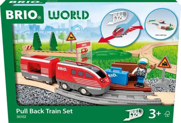 Zestaw pociągów Brio World Train z funkcją biegu bezwładnościowego 36102 (63610200) (7312350361025) - obraz 1