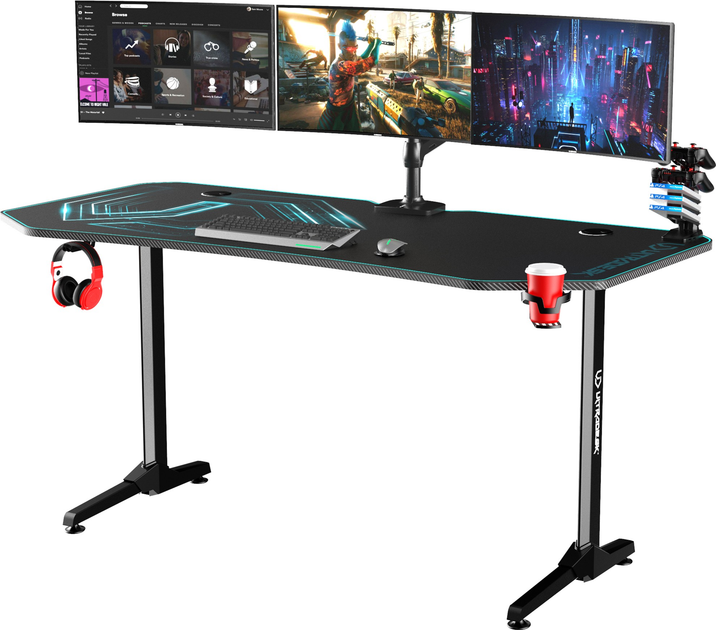 Biurko gamingowe ULTRADESK Frag XXL Black/Blue (UDESK-FX-BL) - obraz 10