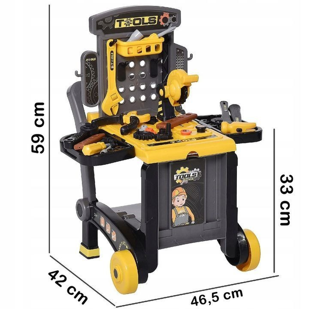 Zestaw zabawek ModernHome by Multistore Warsztat majsterkowicza z narzędziami składany 3w1 17 elementów HC388349 (5905817002795) - obraz 6