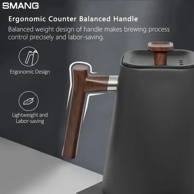 Электрический чайник Smang KT90PRO (белый, 0.9 л, 1200 Вт, нержавеющая сталь, автоматическое отключение, 360° база) - изображение 8