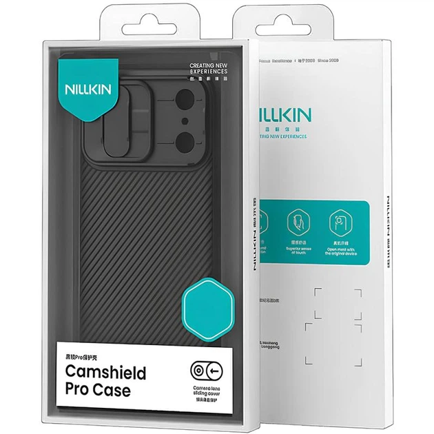 Чохол Nillkin CamShield Pro для iPhone 17 Pro Max карбоновий, зі шторкою камери Айфон 17 про макс Black - изображение 5