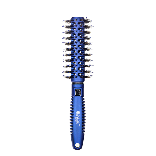Щётка-брашинг для волос круглая продувная Salon Professional (9512 G), Синяя - Фото 2 Щётка-брашинг для волос круглая продувная Salon Professional (9512 G), Синяя - изображение 2