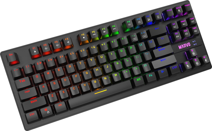Клавіатура дротова Marvo KG901 Jixian Blue USB Black (KG901 CZ/SK) - зображення 4