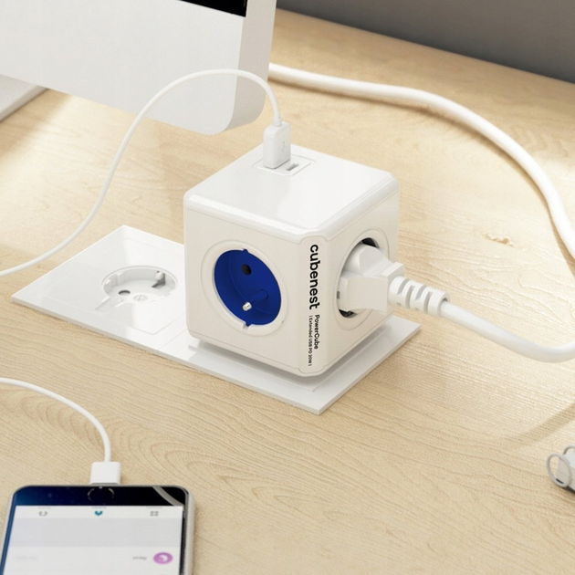 Розгалужувач мережі Cubenest PowerCube Original USB A+C PD 20W Blue (PC220BL) - зображення 3