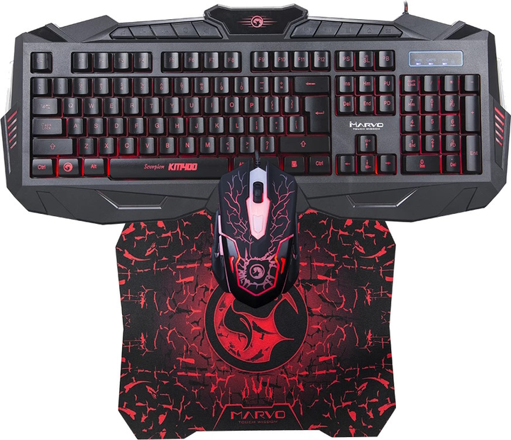 Zestaw przewodowy Marvo KM400 Black (KM400+G1 CZ/SK) - obraz 1