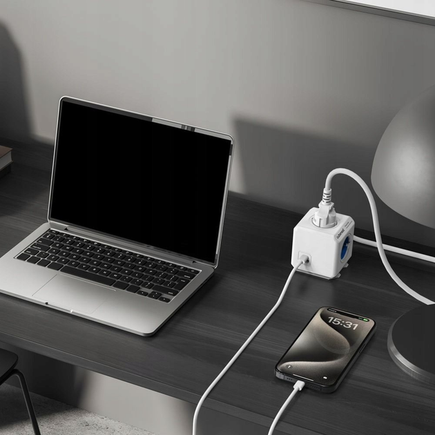 Розгалужувач мережі Cubenest PowerCube Extended USB A+C PD 20W Blue (PC420BL) - зображення 7