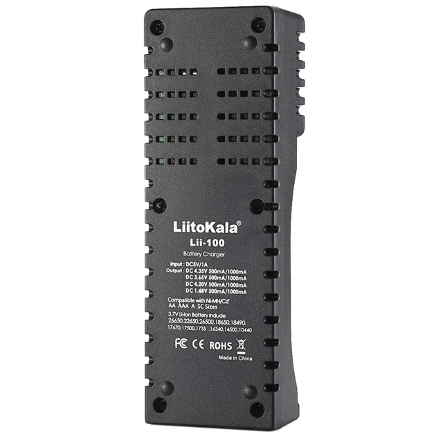 Зарядне LiitoKala Lii-100B для 1 елемента 10440-26650 Ni-Mh, Li-Ion, Li-Fe, від USB - зображення 4