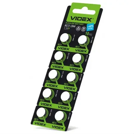 Батарейка лужна Videx AG 13 (LR44) BLISTER CARD 10 pcs - Фото 2 Батарейка лужна Videx AG 13 (LR44) BLISTER CARD 10 pcs - изображение 2