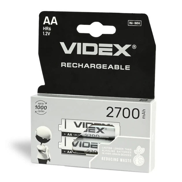 Акумулятор VIDEX Ni-MH AA HR06 2700mAh 2BL - изображение 2