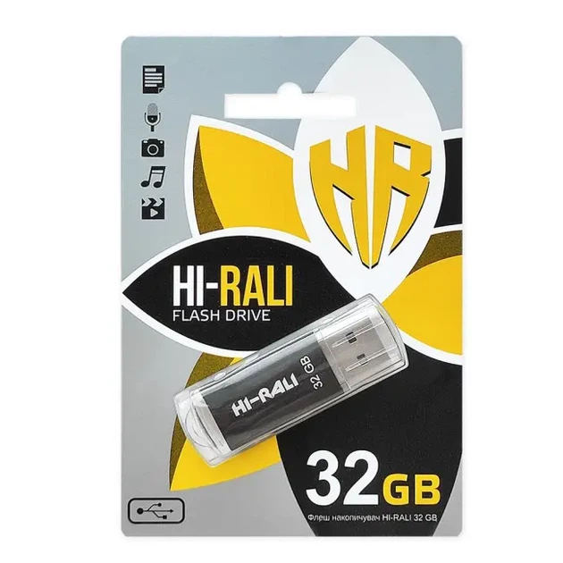 Флешка Hi-Rali 32GB Rocket чорний - Фото 1 Флешка Hi-Rali 32GB Rocket чорний - изображение 1