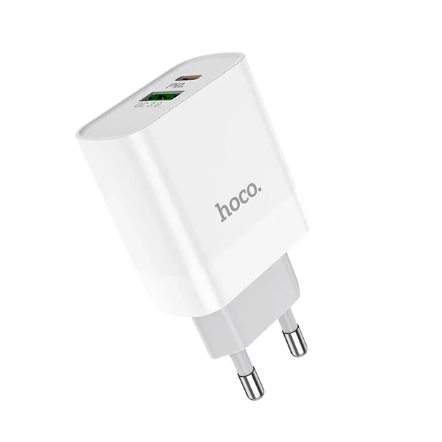 Зарядне HOCO 1USB 1Type-C PD20W QC3.0 3.1A білe - Фото 8 Зарядне HOCO 1USB 1Type-C PD20W QC3.0 3.1A білe - зображення 8