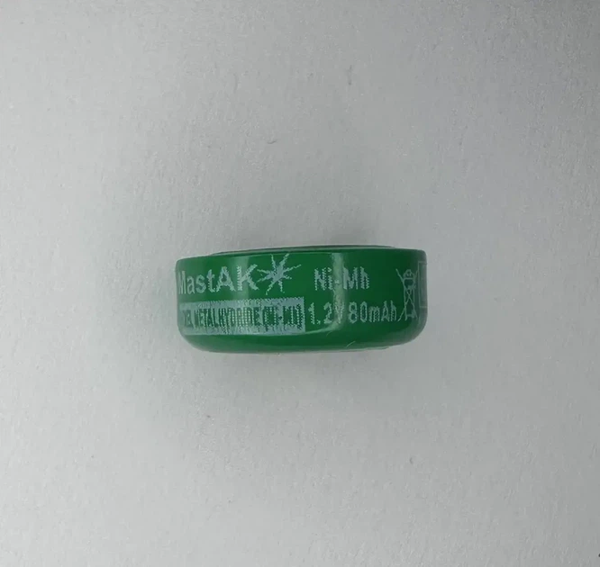 Акумулятор промисловий MastAK Ni-Mh 80H 1,2V 80mAh 15x6,5mm - изображение 3