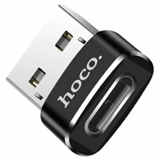 Перехідник HOCO UA6 Type-C to USB black - Фото 2 Перехідник HOCO UA6 Type-C to USB black - зображення 2