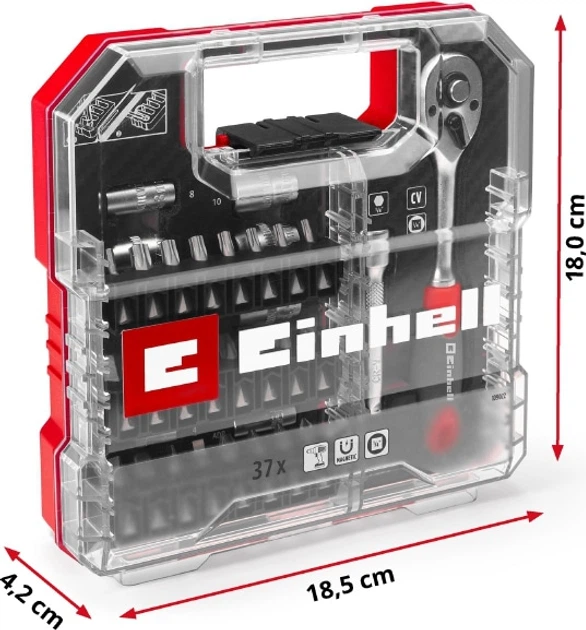 Набір біт і головок з тріскачкою Einhell L-Case 37 шт (109022) - изображение 4