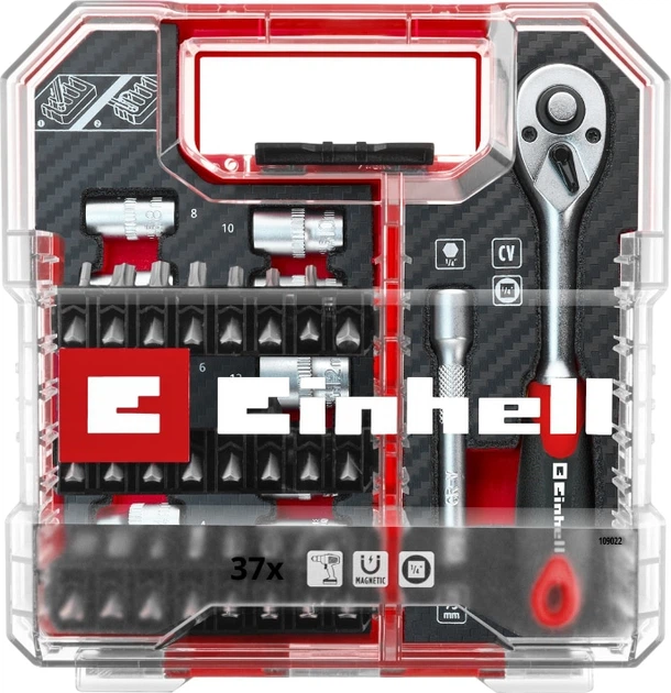 Набір біт і головок з тріскачкою Einhell L-Case 37 шт (109022) - изображение 13