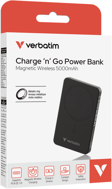 УМБ Verbatim Charge Go Essentials 5000 mAh 20W Black (23942322252) - зображення 4