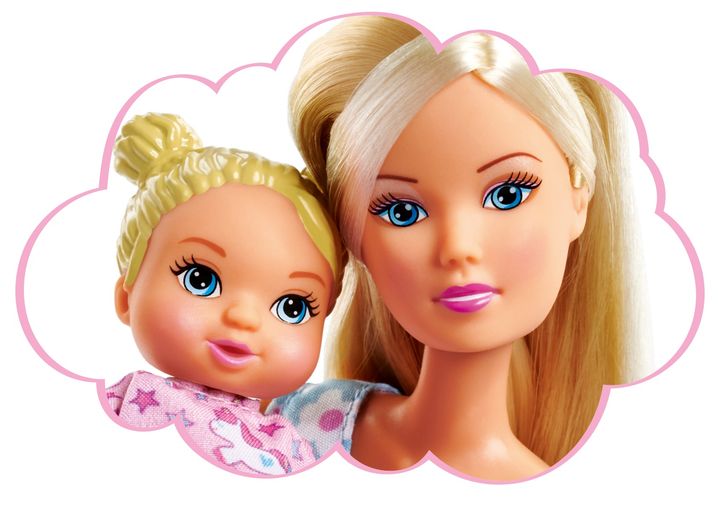 Zestaw lalkowy Simba Toys Steffi Słodkie sny z dziewczynką i łóżeczkiem świecącym w ciemności (5733521) (4006592066178) - obraz 3