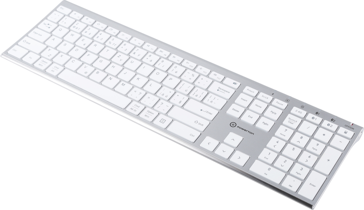 Klawiatura bezprzewodowa Powerton UltraSlim Multi-Device Bluetooth Silver (WPKBUS-S CZSK) - obraz 3