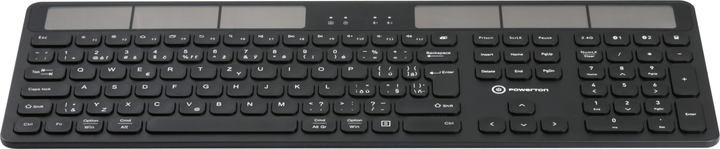 Klawiatura bezprzewodowa Powerton SolarSlim Multi-Device Bluetooth Black (WPKBSS-B CZSK) - obraz 2