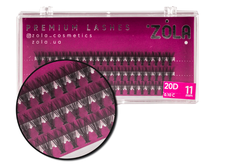 ZOLA Вії-пучки 20D, 11mm - Фото 1 ZOLA Вії-пучки 20D, 11mm - зображення 1
