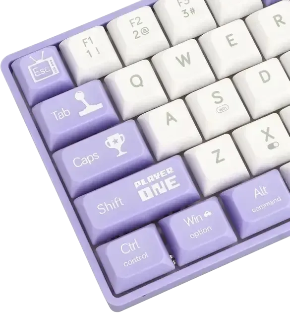 Игровая механическая клавиатура AJAZZ AK680 White-Purple c подсветкой, красные переключатели 68клавиш, Hot Swap - изображение 3