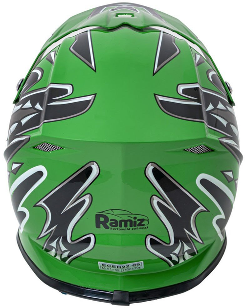 Kask Motocyklowy Enduro Zielony rozmiar M (5903864984231) - obraz 6