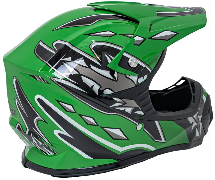 Kask Motocyklowy Enduro Zielony rozmiar L (5903864984224) - obraz 3