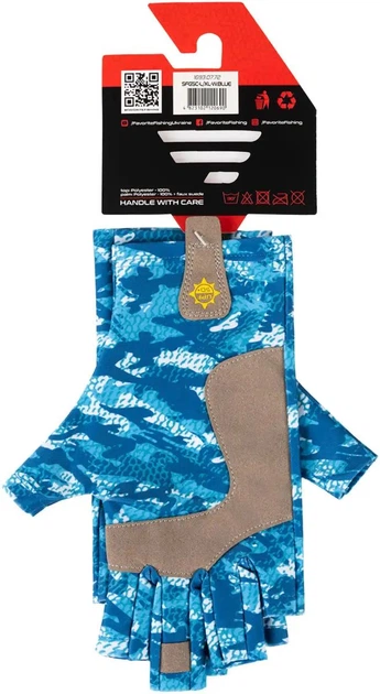 Рукавички Favorite Solar Fishing Gloves 5 Cut L/XL к:white/blue - зображення 6