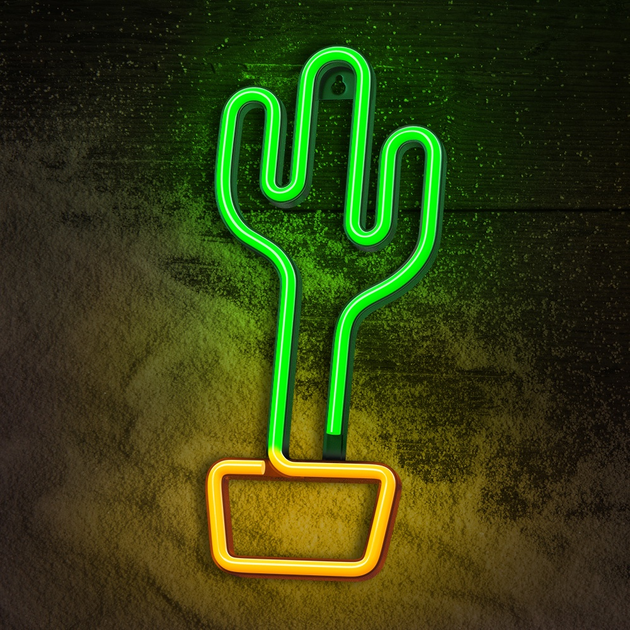 Декоративна неонова LED вивіска Forever Light CACTUS 14 x 33 см (RTV100211) - зображення 2