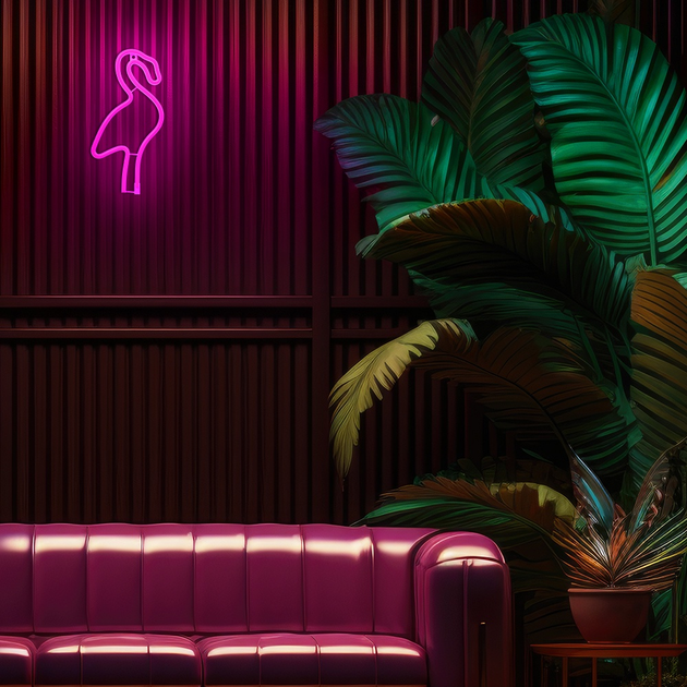 Dekoracyjny neon LED szyld Forever Light FLAMINGO 29 x 15 cm (RTV100299) - obraz 5