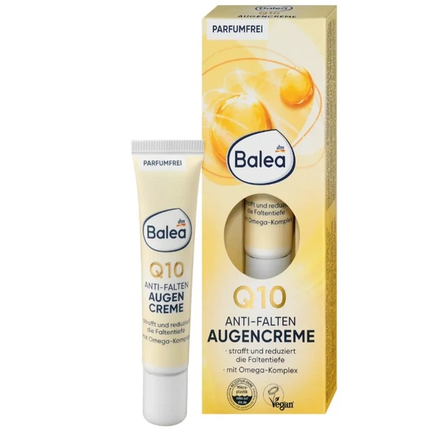 Крем для кожи вокруг глаз Balea Q10 Anti-Falten Augencreme с коэнзимом Q10, 15 мл - Фото 2 Крем для кожи вокруг глаз Balea Q10 Anti-Falten Augencreme с коэнзимом Q10, 15 мл - изображение 2